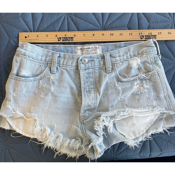 Abercrombie & Fitch Shorts Womens‎ 4 27 blue Denim Festival Short High Rise - Picture 8 of 8